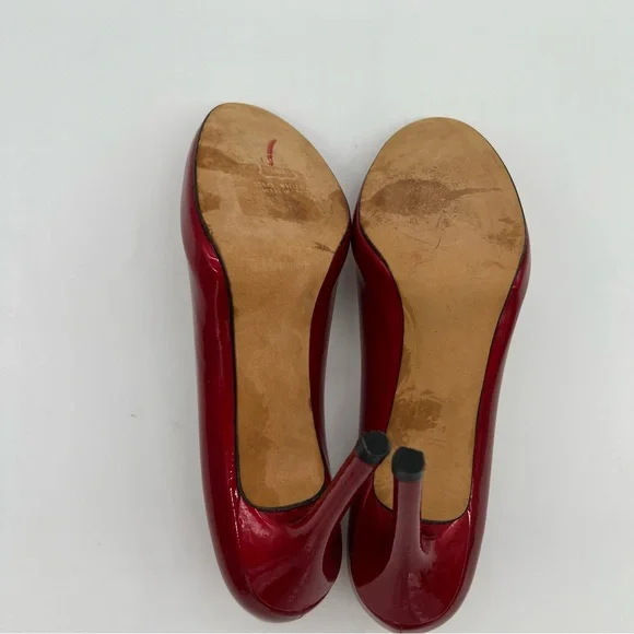 Stuart Weitzman Red Patent Leather Pumps Size 9.5 N - Picture 10 of 13